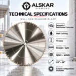 Professional Wall Saw Diamond Blade for Reinforced Concrete 24–66 in - Image 3