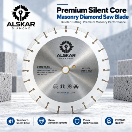 Premium Silent Core Masonry Diamond Saw Blade with Slant Protection Segments 14–24 in