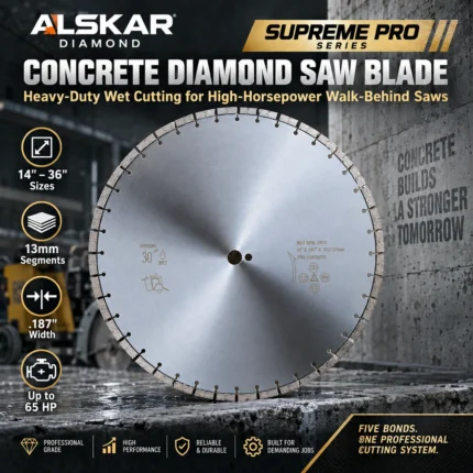 Supreme Pro Concrete Diamond Saw Blade for Walk-Behind Saws 14–36 in