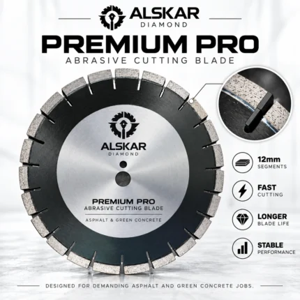 Premium Pro Asphalt & Green Concrete Diamond Blade 14–36 in