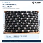 Granite Quarry Diamond Wire Saw – 11.5mm, 40 Beads/m, Rubber Coated - Image 2