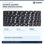 Granite Quarry Diamond Wire Saw – 11.5mm, 40 Beads/m, Rubber Coated - Image 3