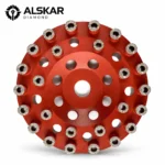 ALSKAR Supreme Diamond Wire Bead Grinding Cup Wheel with red steel body