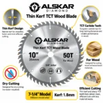 Thin Kerf TCT Wood Saw Blades – 40T & 50T - Image 3