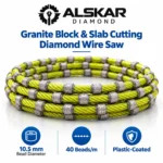 Granite Block & Slab Cutting Diamond Wire Saw – 10.5mm, 40 Beads/m - Image 2