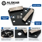 Trapezoid Bolt-On Double Bar Diamond Grinding Shoes for Concrete Floors - Image 6
