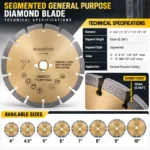 Sintered General Purpose Segmented Diamond Blade 4–10 in - Image 3