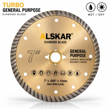 Sintered General Purpose Turbo Diamond Blade 4–10 in