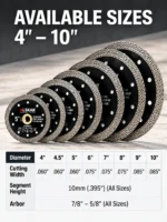 Super Thin Porcelain Diamond Blade With Mesh Turbo Segments for Porcelain & Ceramic 4–10 in - Image 6