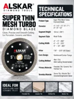 Super Thin Porcelain Diamond Blade With Mesh Turbo Segments for Porcelain & Ceramic 4–10 in - Image 3