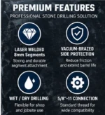 Premium Laser Welded Diamond Core Bits for Stone Countertops – 3/4" to 4" - Image 5