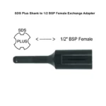 SDS Plus Diamond Core Bit Adapters – BSP, 1-1/4"-7 UNC & M16 Connections